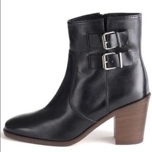 J. CREW Dean Black Leather Ankle Boots